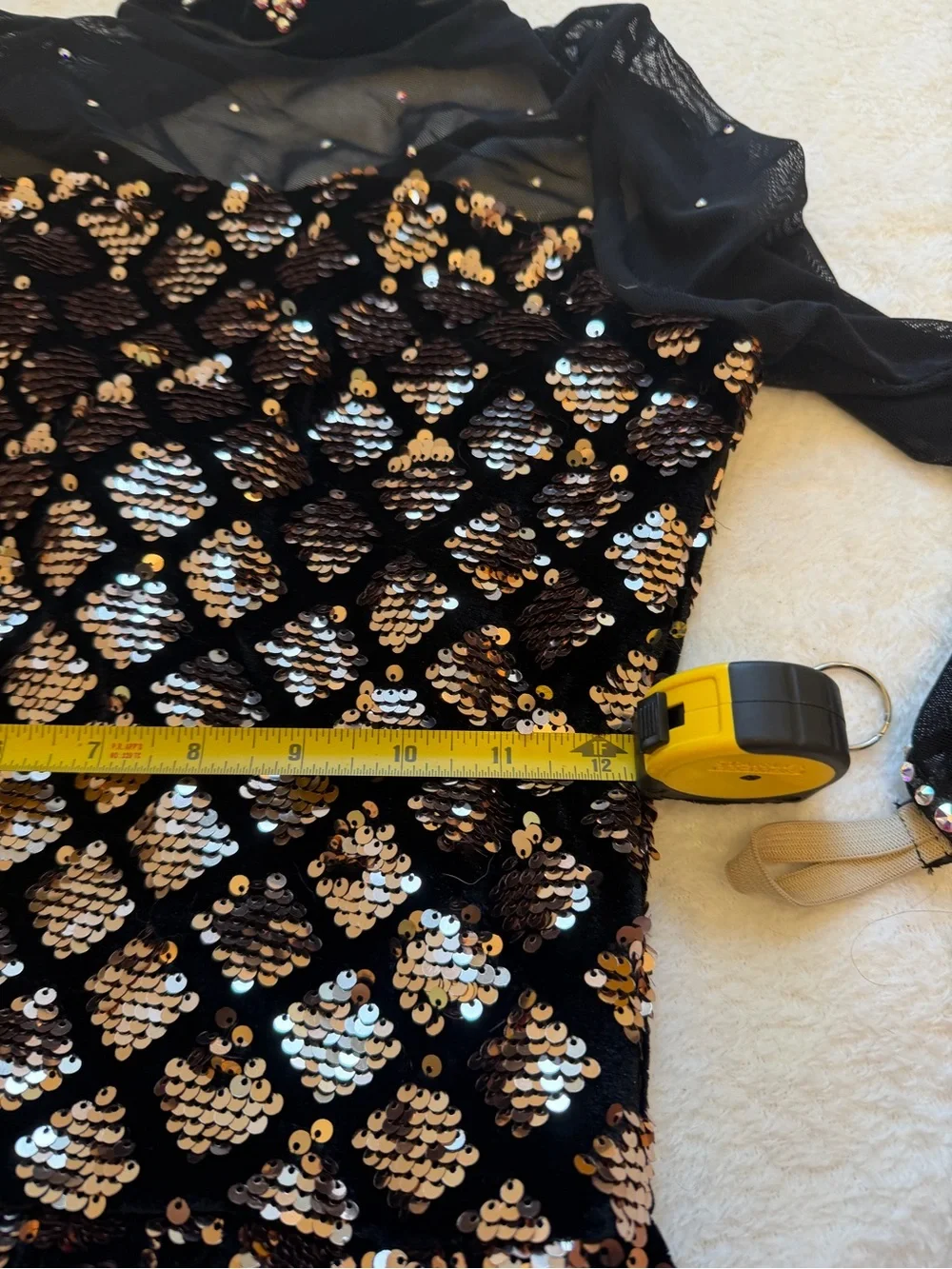 Black & Gold Costume Dress with Sequin - girls dance